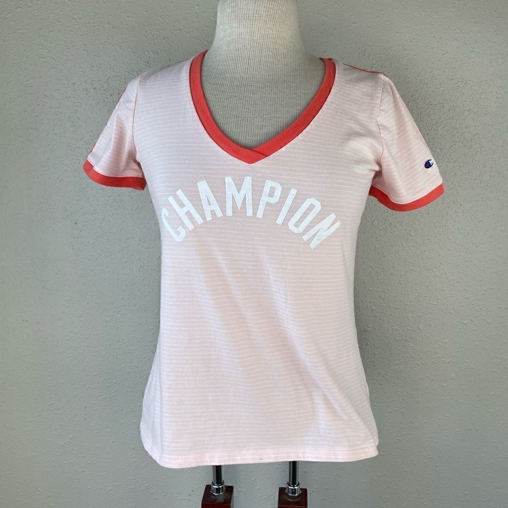 Champion V-Neck T-Shirt Size S EUC